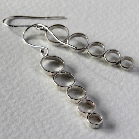 Ezüst barka fülbevaló