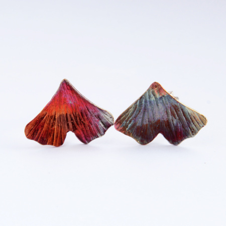 Réz ginkgo fülbevaló