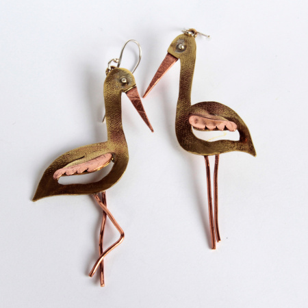 Gólya fülbevaló - rendelhető