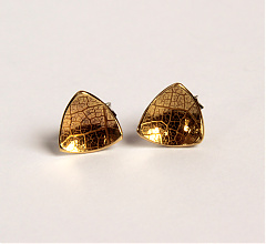 Arany levélháromszög fülbevaló