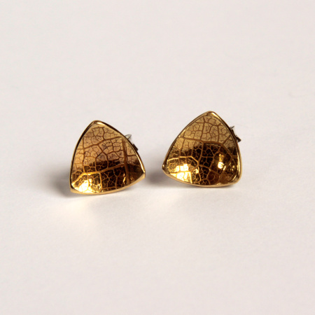 Arany levélháromszög fülbevaló