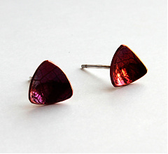 Bíbor háromszög fülbevaló