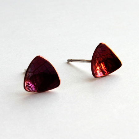 Bíbor háromszög fülbevaló